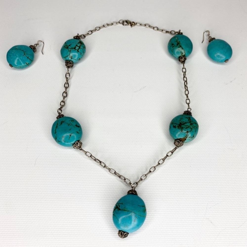 HDNY Henry Designs Faux Turquoise Necklace Earring